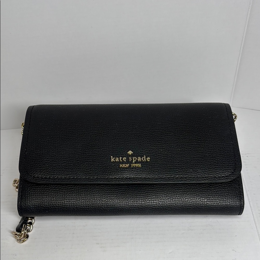 NWOT Kate Spade Black Clutch with Gold Accents